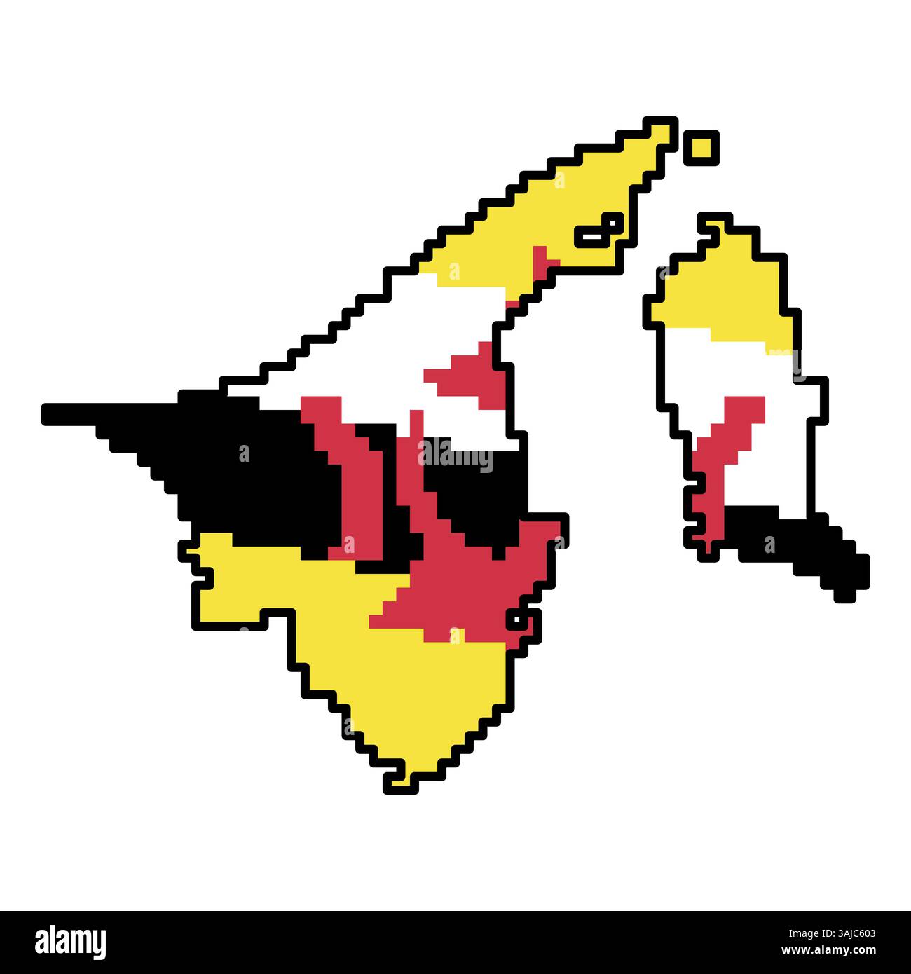 Icone pixellate della mappa del mondo in stile a 8 bit, con oltre 190 paesi. Perfetto per l'arte digitale, i progetti didattici e i progetti a tema. Illustrazione Vettoriale