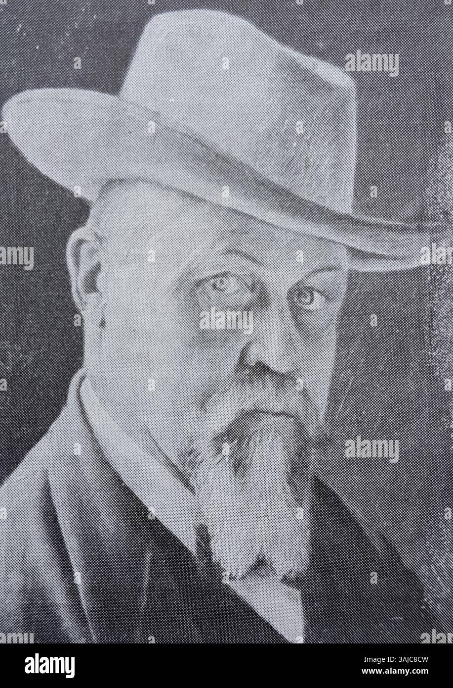 L'autoritratto di Henrik Åberg, creato nel XX secolo, evidenzia la visione personale e lo stile dell'artista. Questa opera d'arte, catturata nella riproduzione fotografica, rappresenta l'approccio unico di Åberg all'auto-rappresentazione. Foto Stock