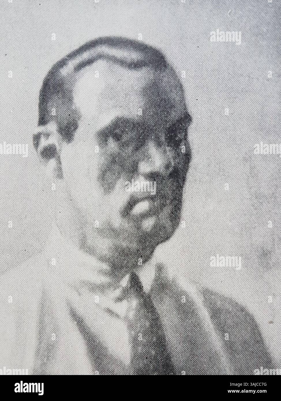 Una fedele riproduzione fotografica dell'autoritratto di Jean Hagborg, che mostra il suo stile e le sue tecniche artistiche. Questo lavoro è di pubblico dominio a causa della sua età e della morte dell'artista più di 100 anni fa. Foto Stock