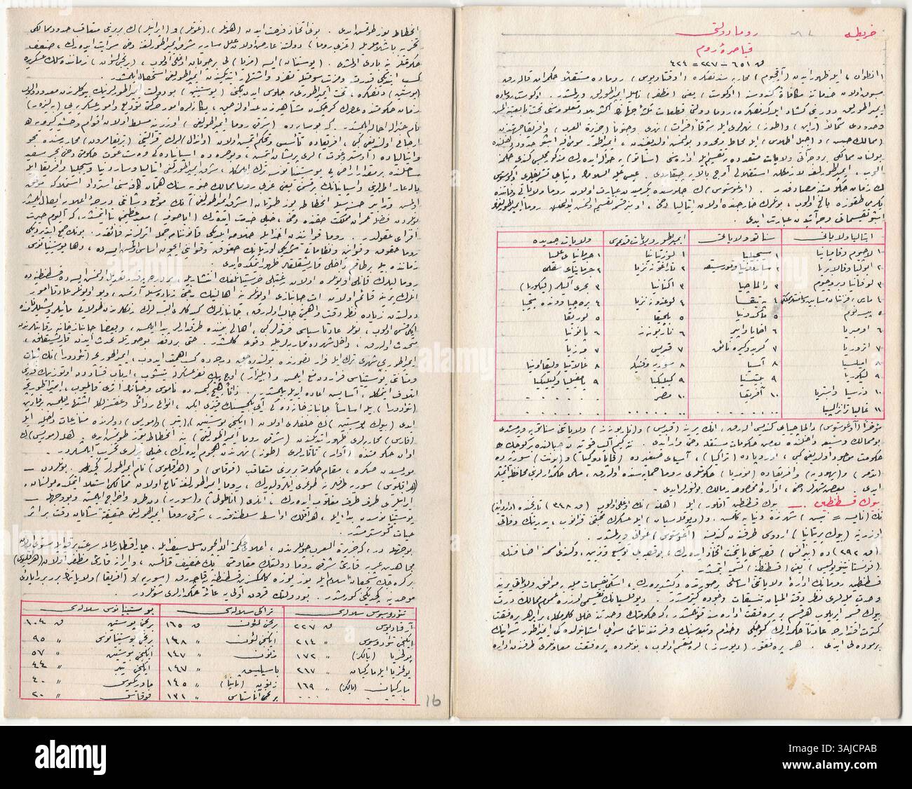 Questa collezione privata dell'Enciclopedia Mondiale del manoscritto ottomano, con mappe e composizioni visive, è uno dei migliori esempi di cartografia storica ottomana. L'opera, scritta in alfabeto ottomano, esplora il contesto religioso e geografico della Mecca. Foto Stock
