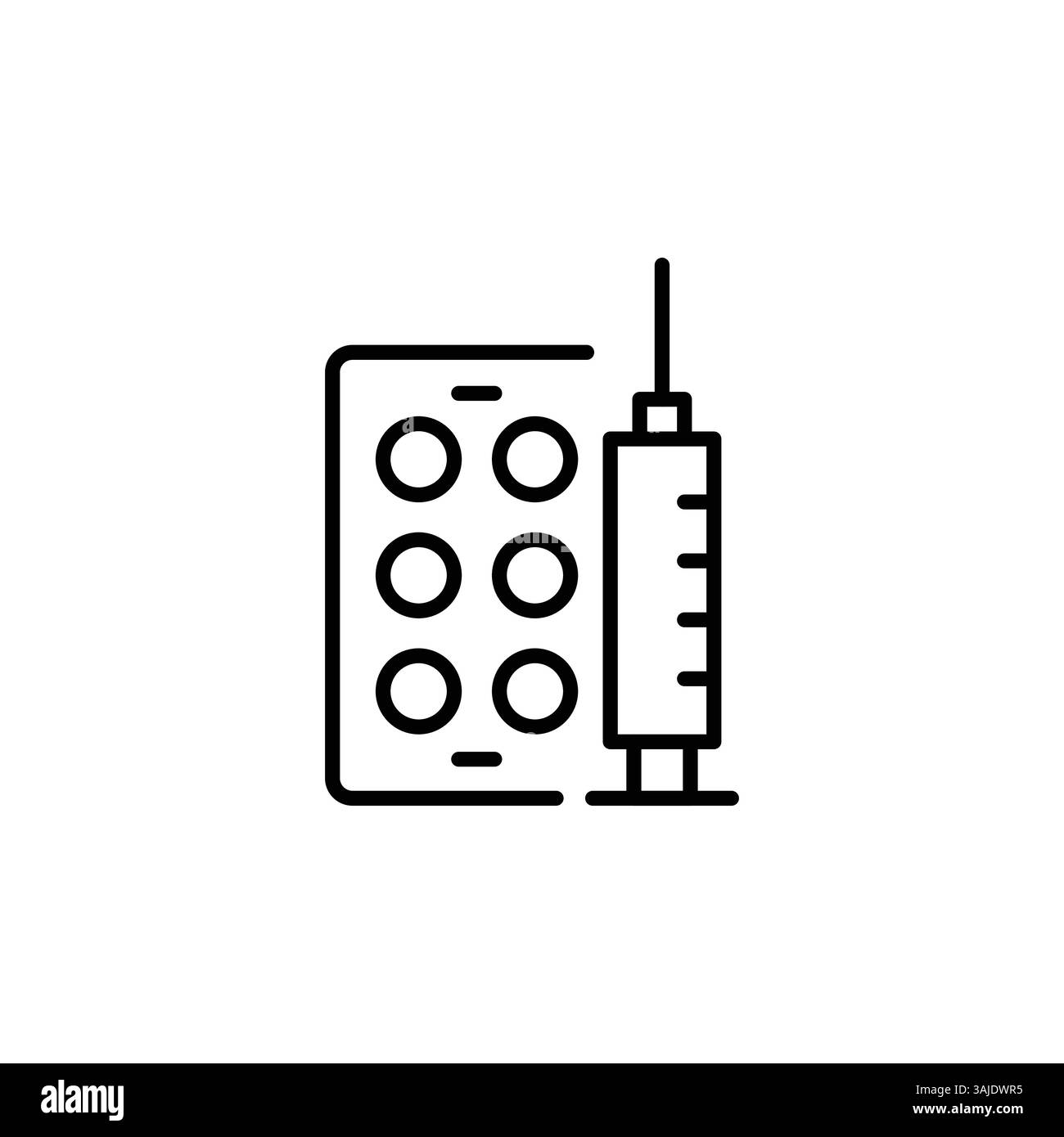Icona siringa e Medicina Illustrazione Vettoriale