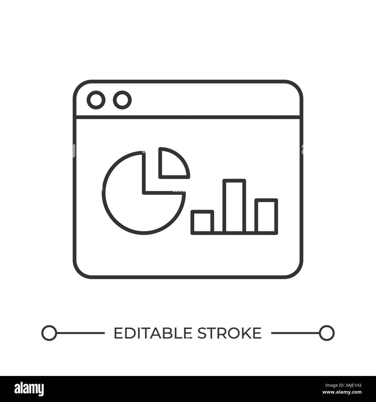 Icona della linea online di analisi dei dati Illustrazione Vettoriale