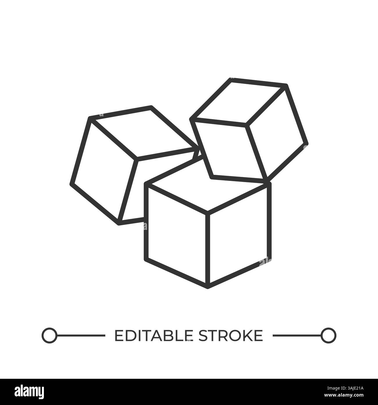 Icona della linea dei cubi mobili Illustrazione Vettoriale