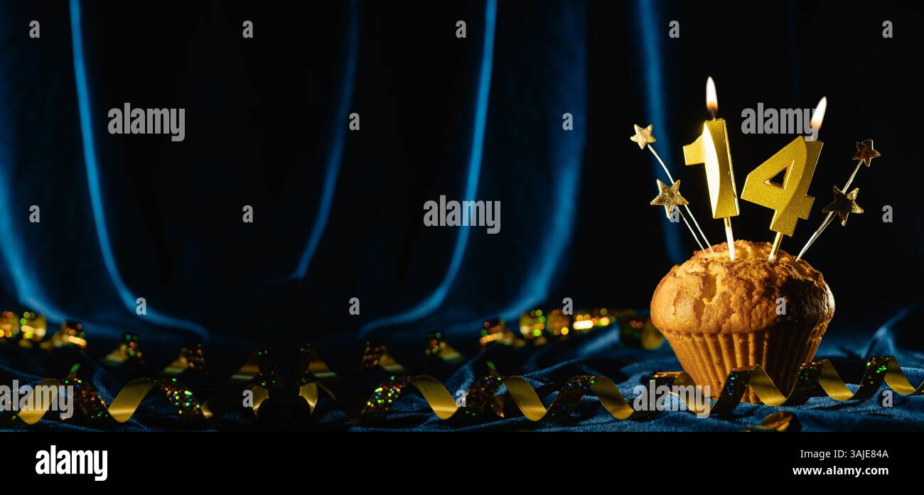 Decorazione Torta Compleanno 14 Anni - Topper Oro E Nero Con Stelle E Cuori - Foto 6