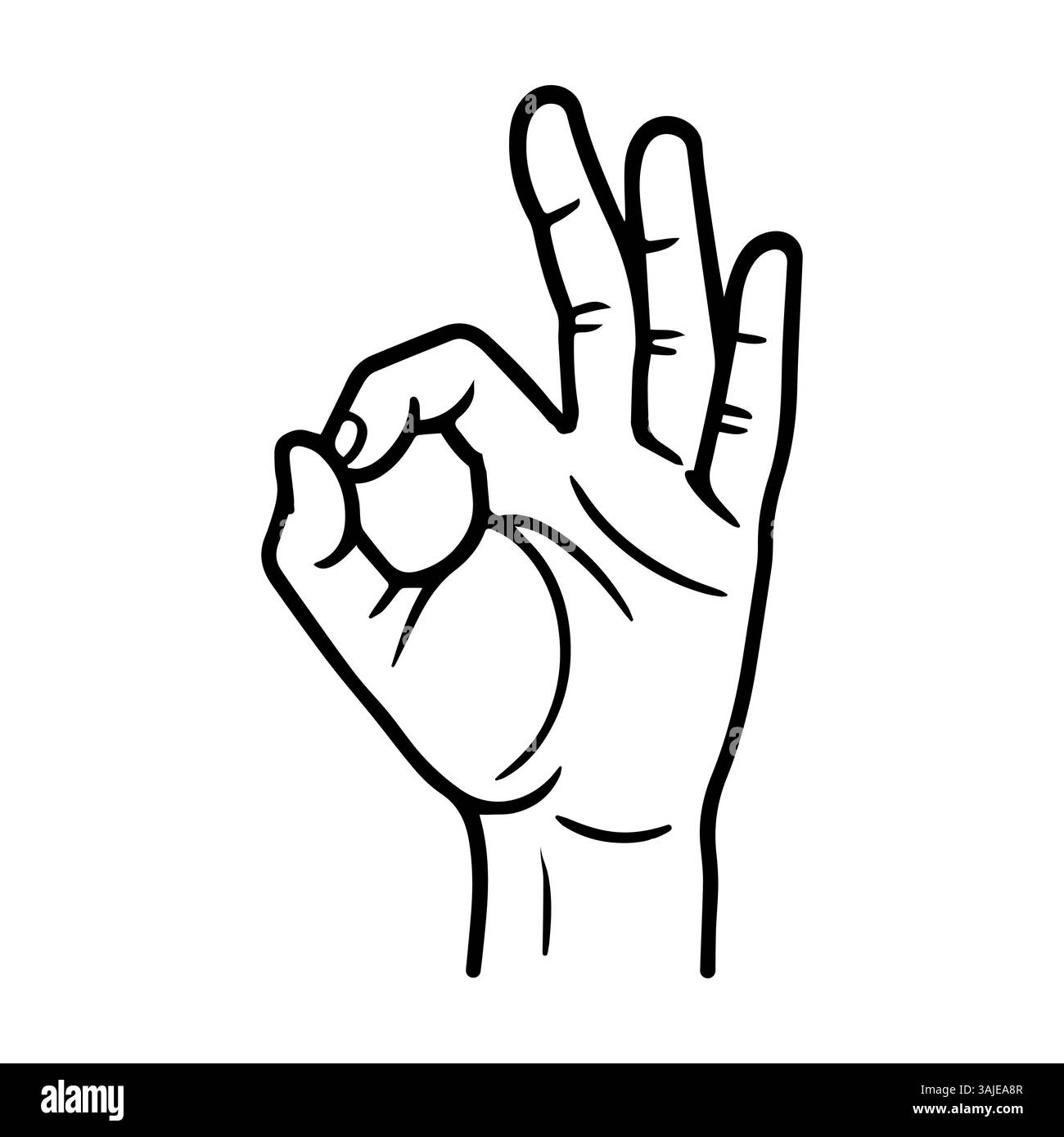 Firma a mano perfetta, gesto di approvazione e accordo Illustrazione Vettoriale