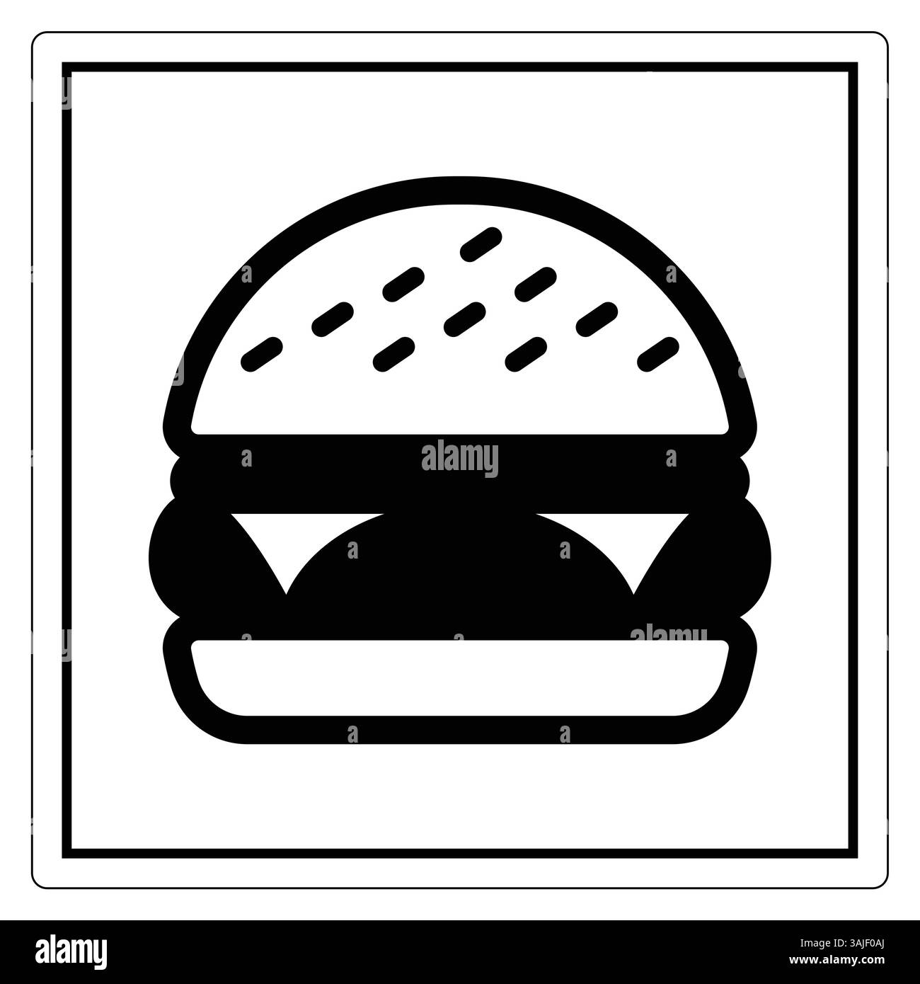 Semplice e iconico Hamburger Design per i temi del cibo Illustrazione Vettoriale