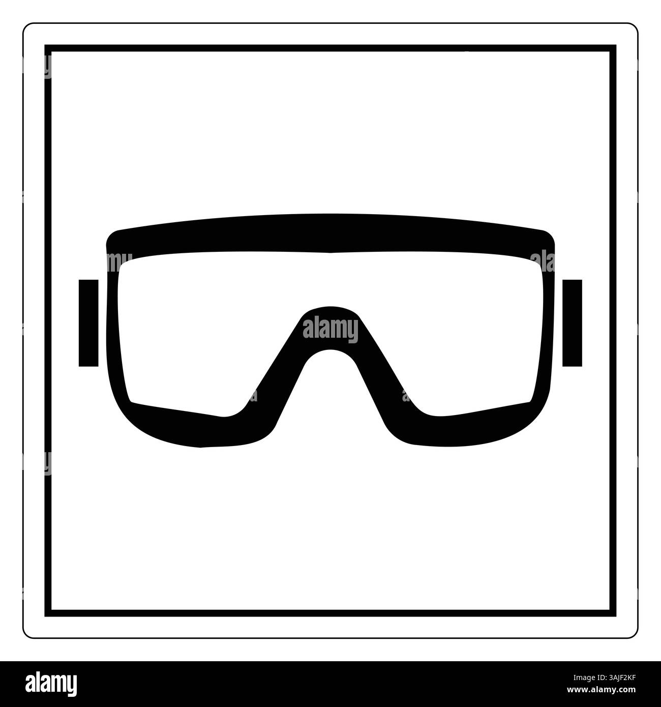 Un'illustrazione minimalista che mostra gli occhiali protettivi di protezione, sottolineando la sicurezza e la protezione in vari ambienti. Ideale per applicazioni industriali o hea Illustrazione Vettoriale