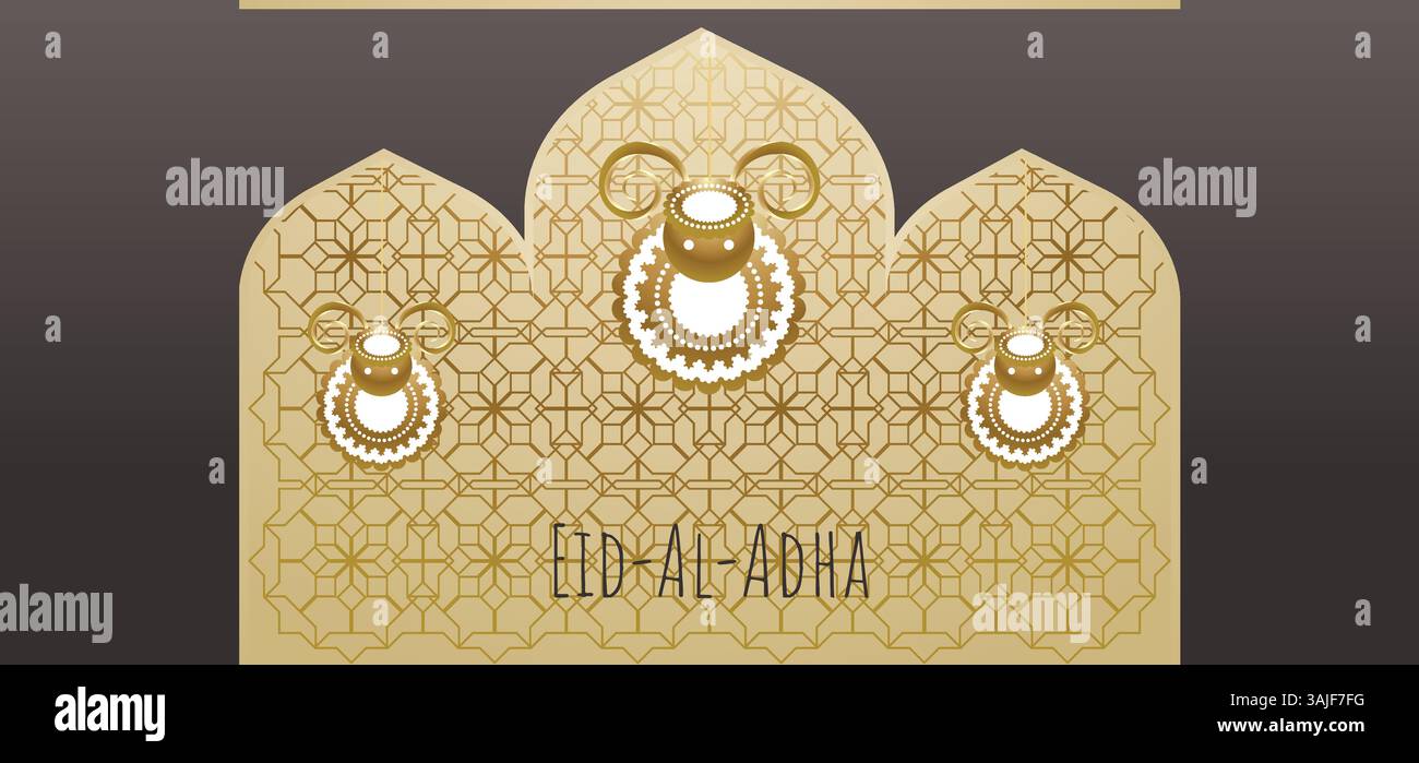 EID al Adha festa musulmana, background vettoriale Illustrazione Vettoriale