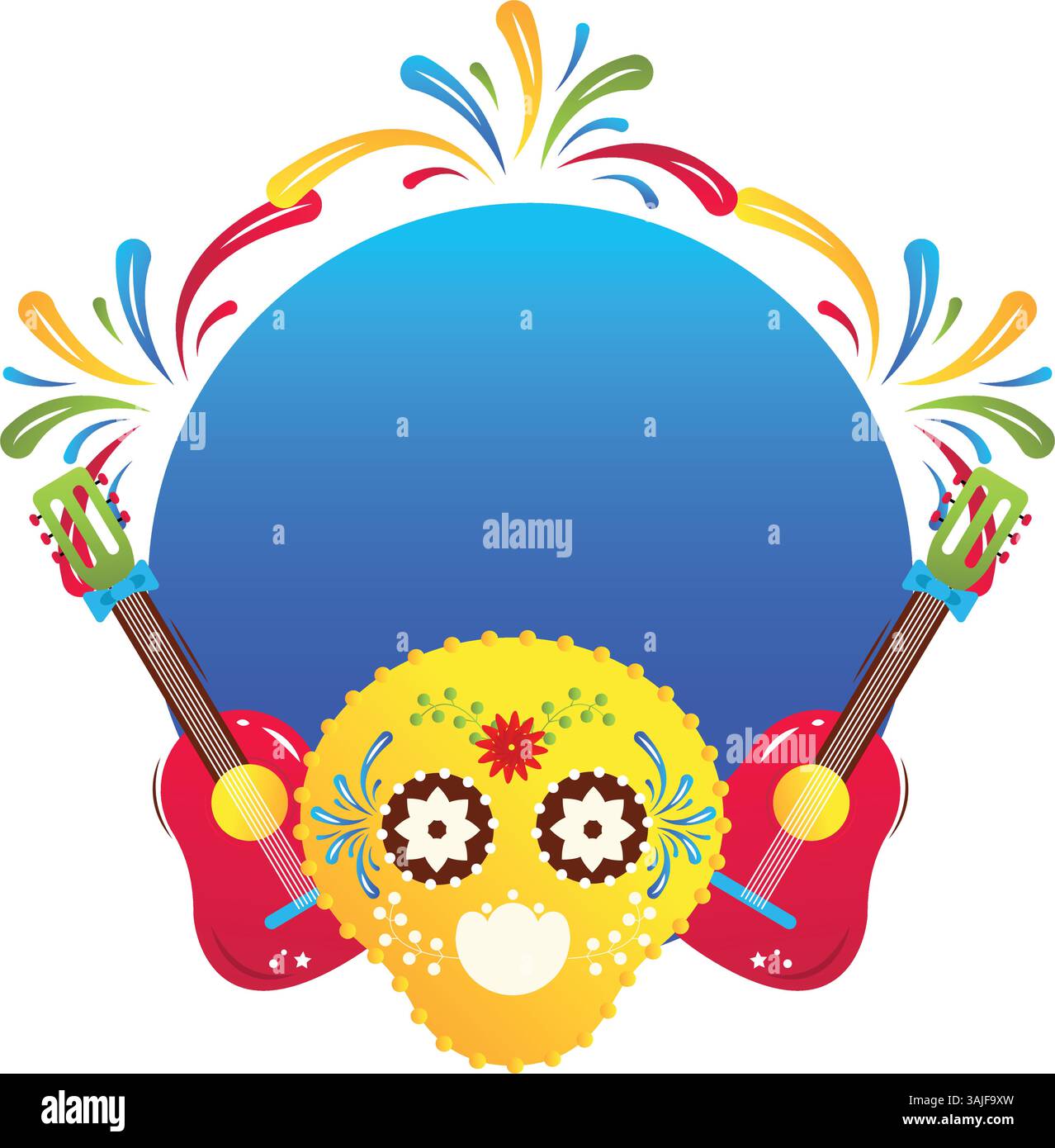 Cinco de Majo, cornice di cartoni animati messicani Illustrazione Vettoriale