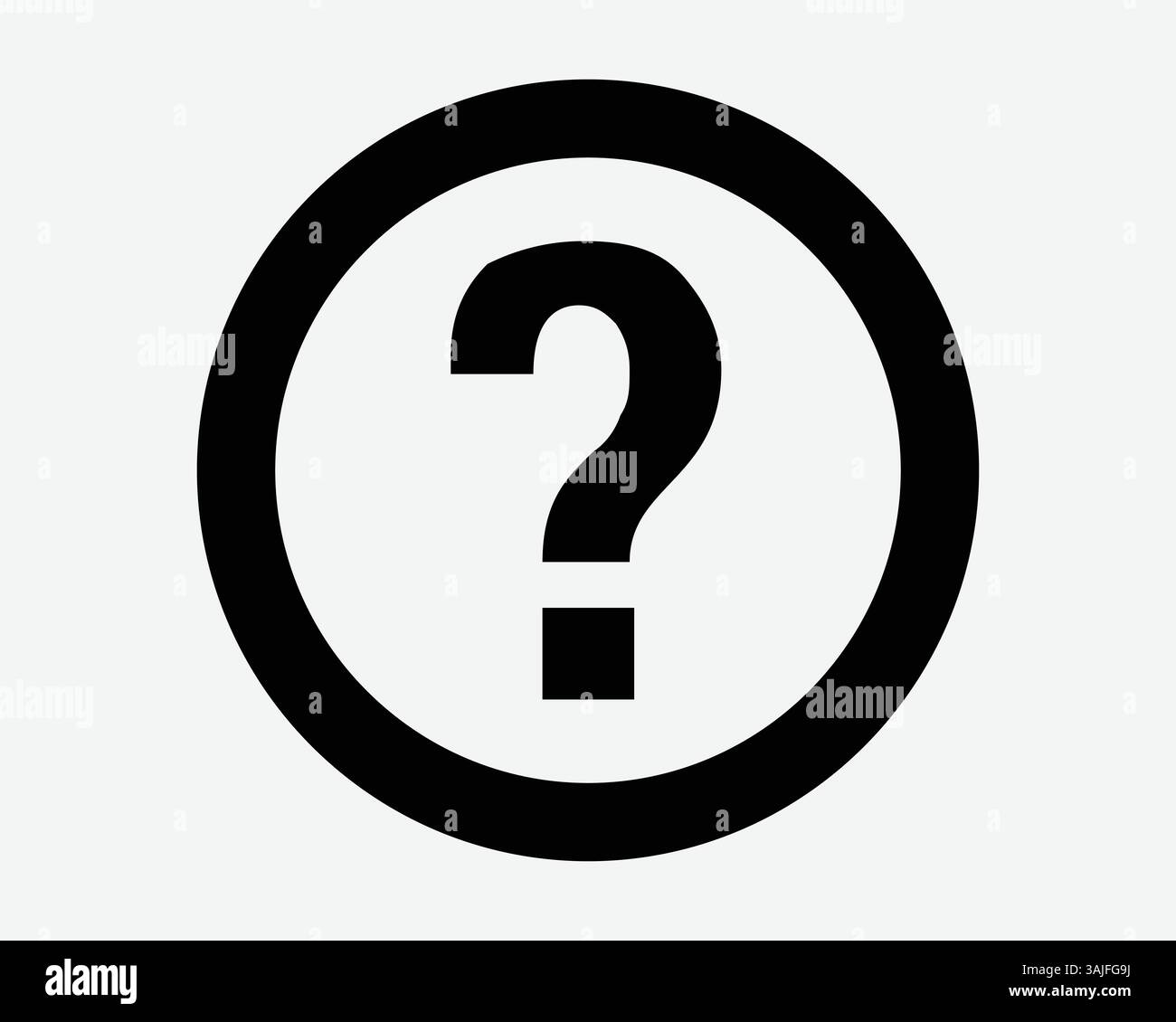 Icona Guida circolare punto interrogativo simbolo domande frequenti segnale di assistenza clienti problema di front desk Balck pulsante bianco cerchio vettoriale grafico Illustrazione Vettoriale