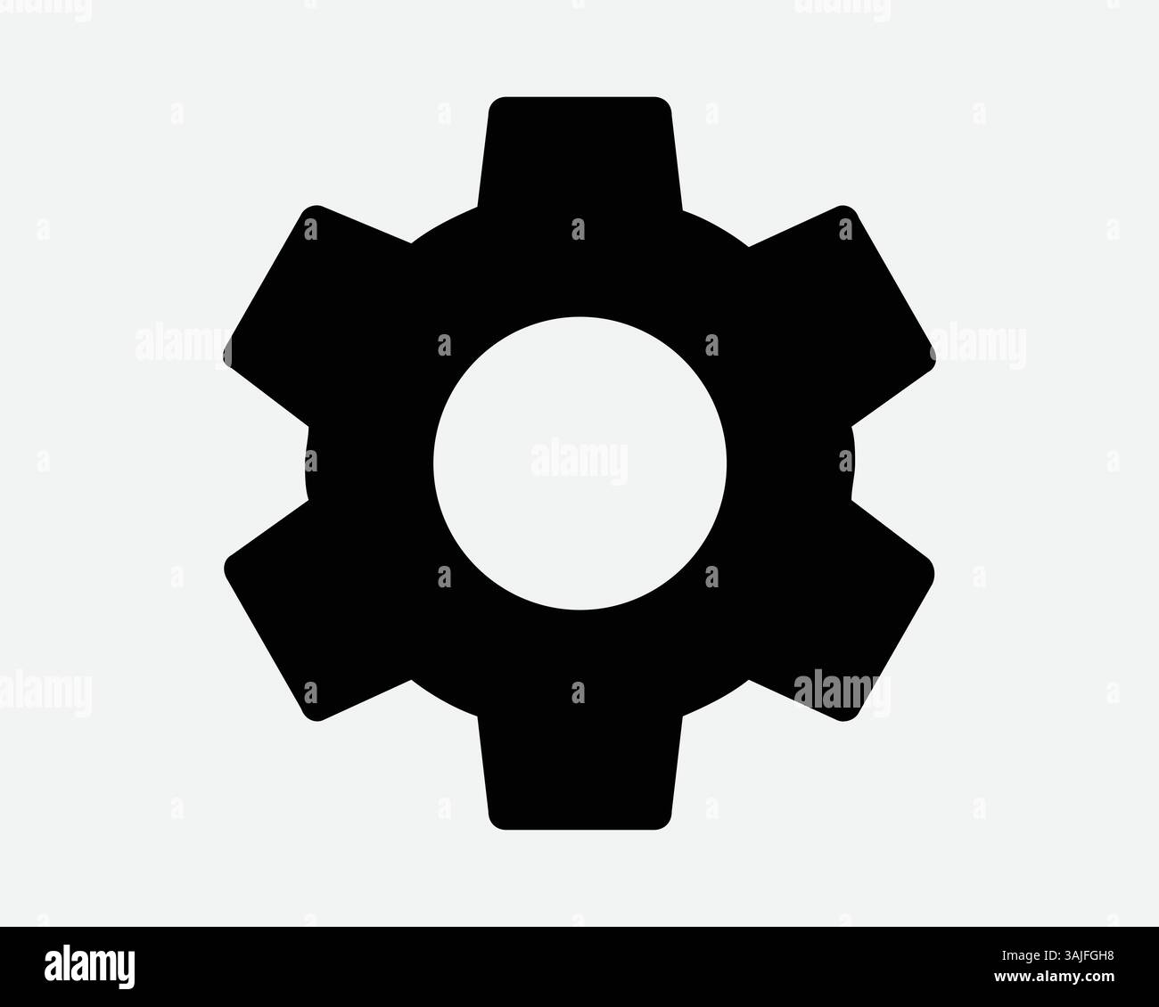 Icona di impostazione dell'ingranaggio ruota dentata simbolo Ingegneria industria macchina meccanica utensili industriali macchinari grafica vettoriale forma dell'illustrazione Illustrazione Vettoriale