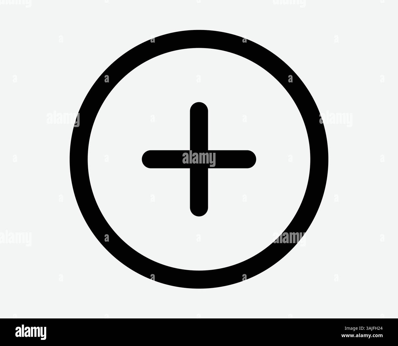 Positivo Plus icona rotonda nero bianco cerchio terminale batteria elettrica aggiungere matematica matematica segno equazione medico emergenza farmacia Vector li Illustrazione Vettoriale