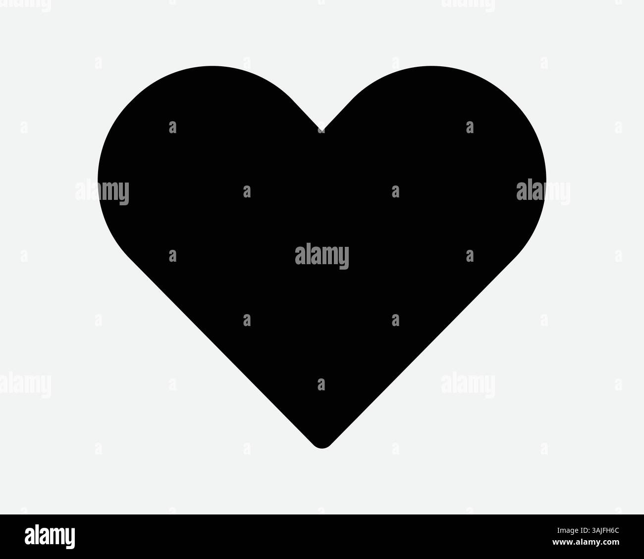 Icona a forma di cuore simbolo dell'amore San Valentino amicizia come bottone romantico matrimonio amore amore amore preferito Vector grafico nero bianco Illustrazione Vettoriale