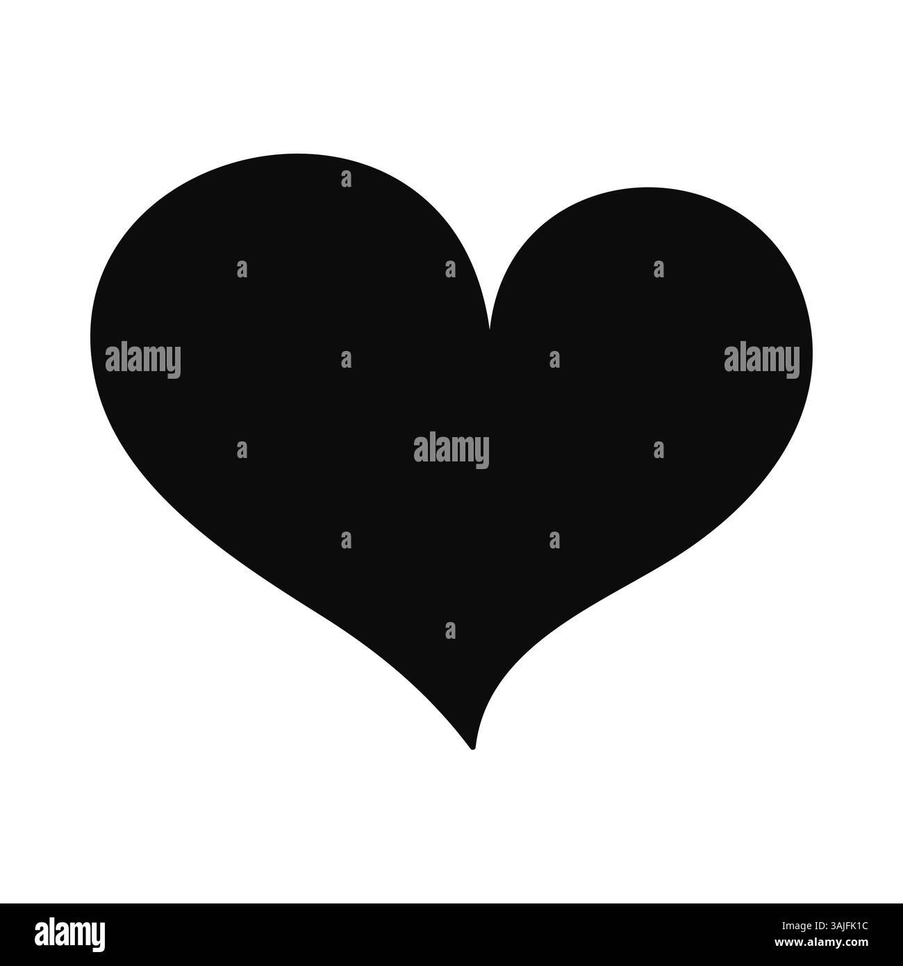 Illustrazione minimalista del vettore cardiaco nero su sfondo bianco. Semplice elemento disegnato a mano per disegni a tema d'amore, progetti di San Valentino, romantici Illustrazione Vettoriale