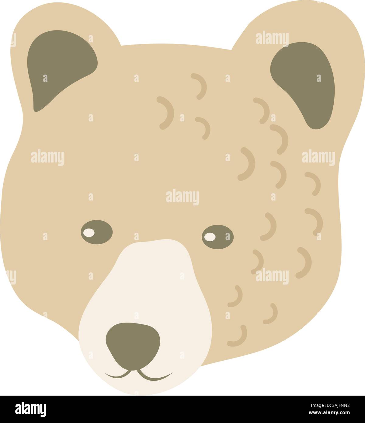 Testa di carino cartone animato vettoriale orso Illustrazione Vettoriale