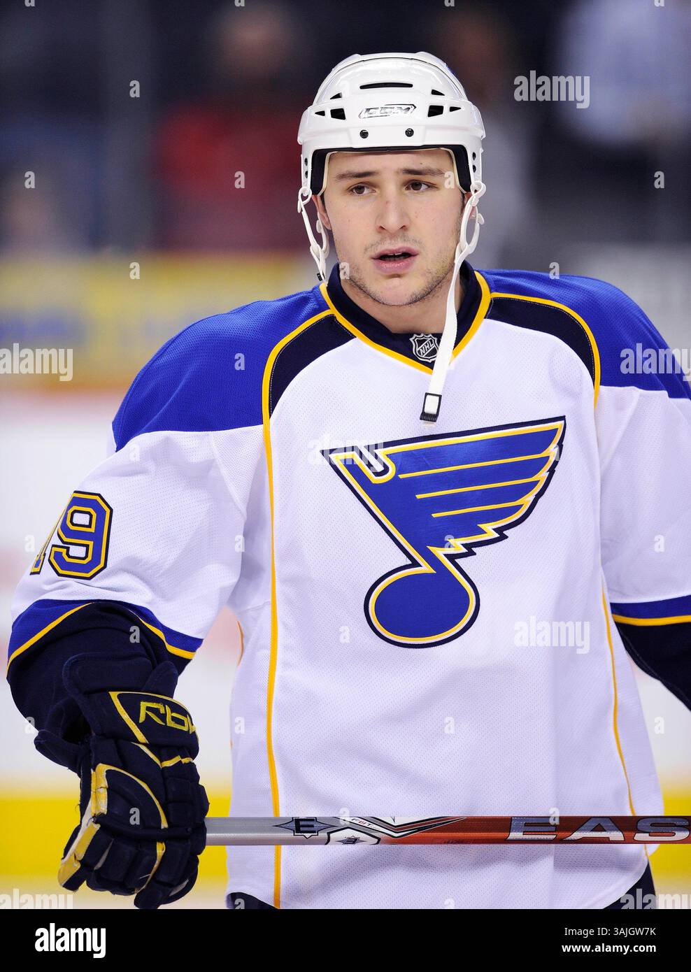 31 gennaio 2011 - Calgary, Alberta, Canada - Gen. Foto del profilo dei giocatori della NHL su Stefan della Rovere dei St. Louis Blues durante una partita recente a Calgary. (Immagine di credito: © Larry MacDougal via ZUMA Wire) Foto Stock