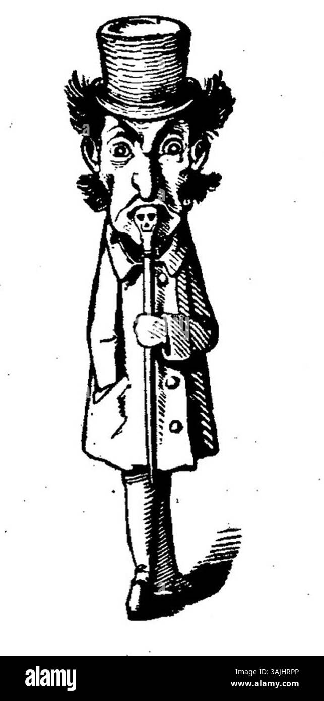 Un'illustrazione da 'Fliegende Blätter', volume 2, numero 35, 1846, che ritrae una scena satirica che fornisce commenti sulle questioni sociali o politiche del tempo, usando l'umorismo come mezzo per la critica. Foto Stock
