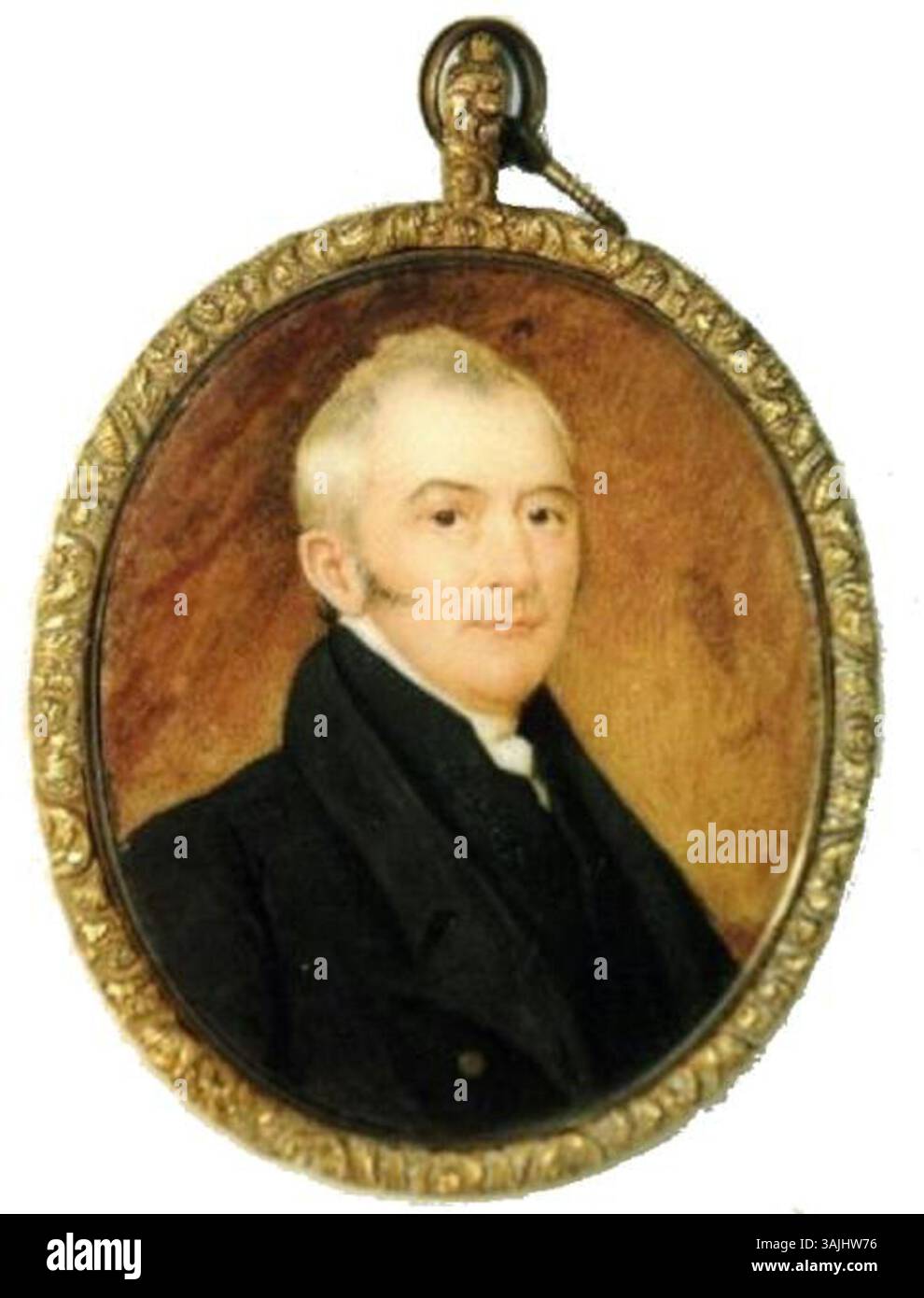 Questo ritratto in miniatura di Henry Browne Hayes, attribuito ad Adam Buck, fu creato intorno al 1824. Cattura un bell'esempio di ritrattistica in miniatura del XIX secolo in Inghilterra. Foto Stock