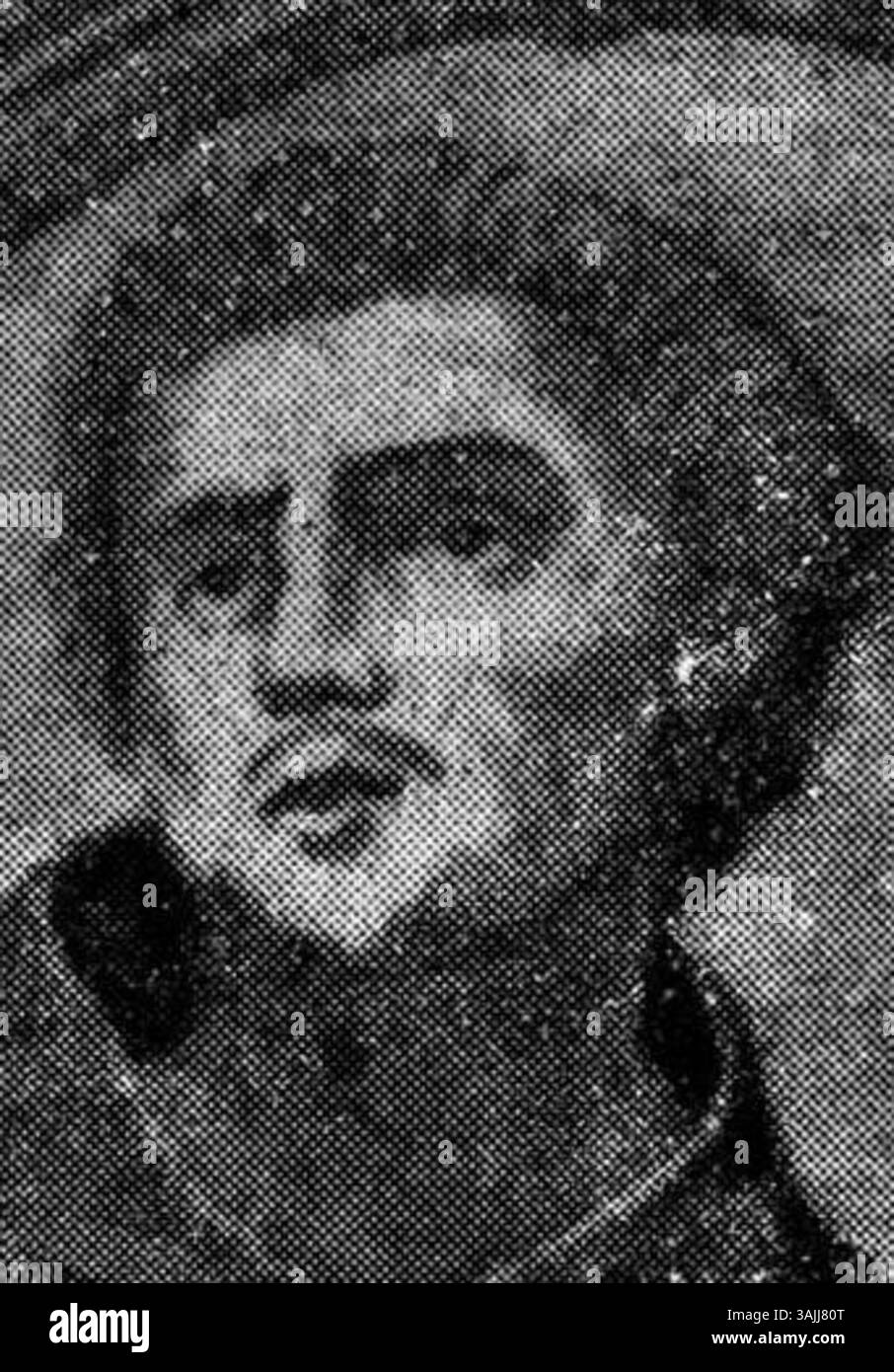 Ritratto inciso di padre Tommaso di Gesù, una figura religiosa agostiniana portoghese del XVI secolo. L'iscrizione nota i suoi sforzi per riformare l'ordine agostiniano e le sue sofferenze durante la prigionia in Africa prima della sua morte in Marocco nel 1582. Foto Stock