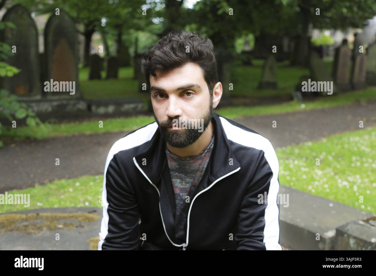 21 giugno 2017 - Edinbrgh, Scozia, Regno Unito - l'attore rumeno ALEC SECAREANU promuove il pluripremiato film "God's Own Country" del Regno Unito. Secareanu è noto per il suo lavoro sul paese di Dio (2017), Matasari (2011) e minte-ma frumos in Centrul Vechi (2016). (Immagine di credito: © Armando Gallo/ZUMA Studio) Foto Stock