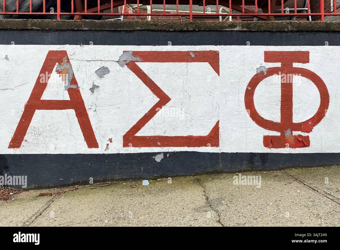 Alpha Sigma Phi, American College dormitorio scrittura murale Foto Stock