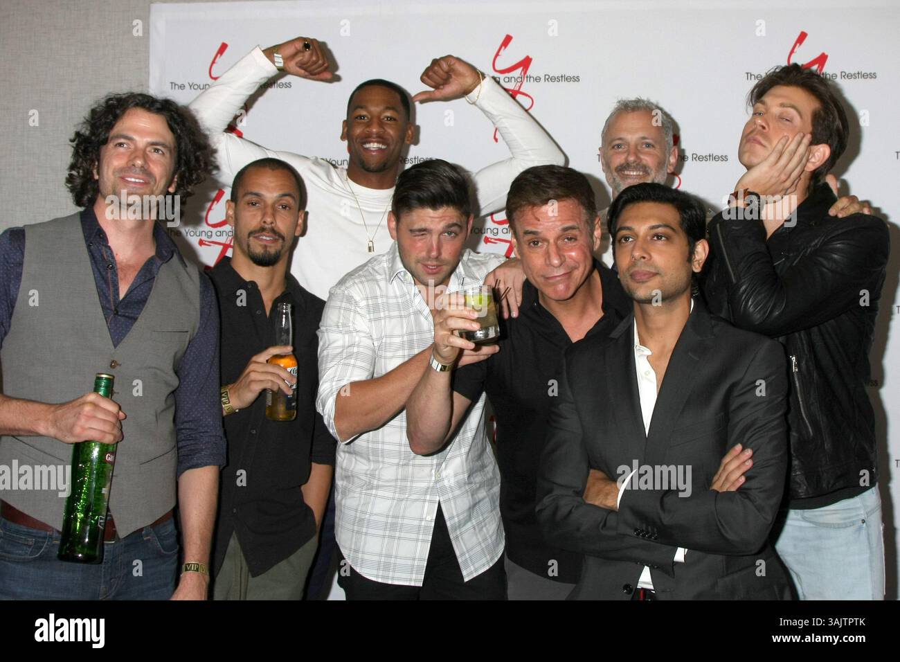 19 agosto 2017 - Burbank, CA, USA - LOS ANGELES - 19 agosto: Daniel Hall, Bryton James, Darnell Kirkwood, Robert Adamson, Christian LeBlanc, max Shippee, Ryan Ashton all'evento Young and Restless fan 2017 al Marriott Burbank Convention Center il 19 agosto 2017 a Burbank, CA (immagine di credito: © Kathy Hutchins via ZUMA Wire) Foto Stock