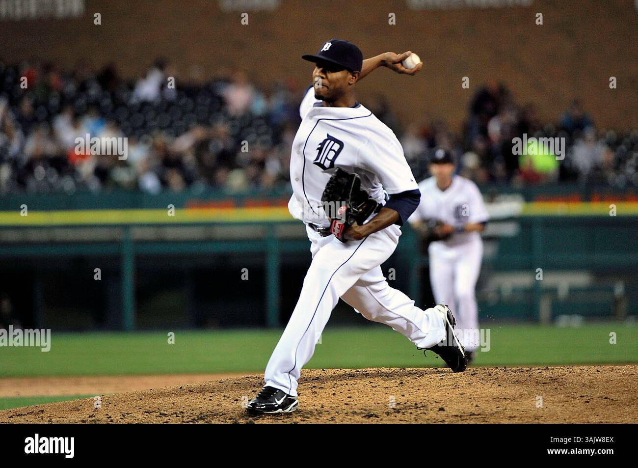 15 maggio 2009 - Detroit, mi..Detroit Tigers lanciatore titolare Edwin Jackson #36 lanci nella partita il venerdì sera al Comerica Park, Detroit, Michigan...Detroit Tigers vs Oakland A's Steven King/CSM (immagine di credito: © Steven King/Cal Sport Media) Foto Stock