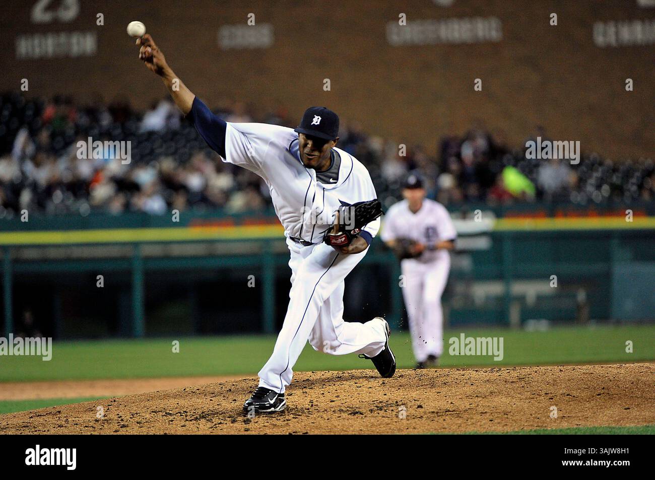 15 maggio 2009 - Detroit, mi..Detroit Tigers lanciatore titolare Edwin Jackson #36 lanci nella partita il venerdì sera al Comerica Park, Detroit, Michigan...Detroit Tigers vs Oakland A's Steven King/CSM (immagine di credito: © Steven King/Cal Sport Media) Foto Stock