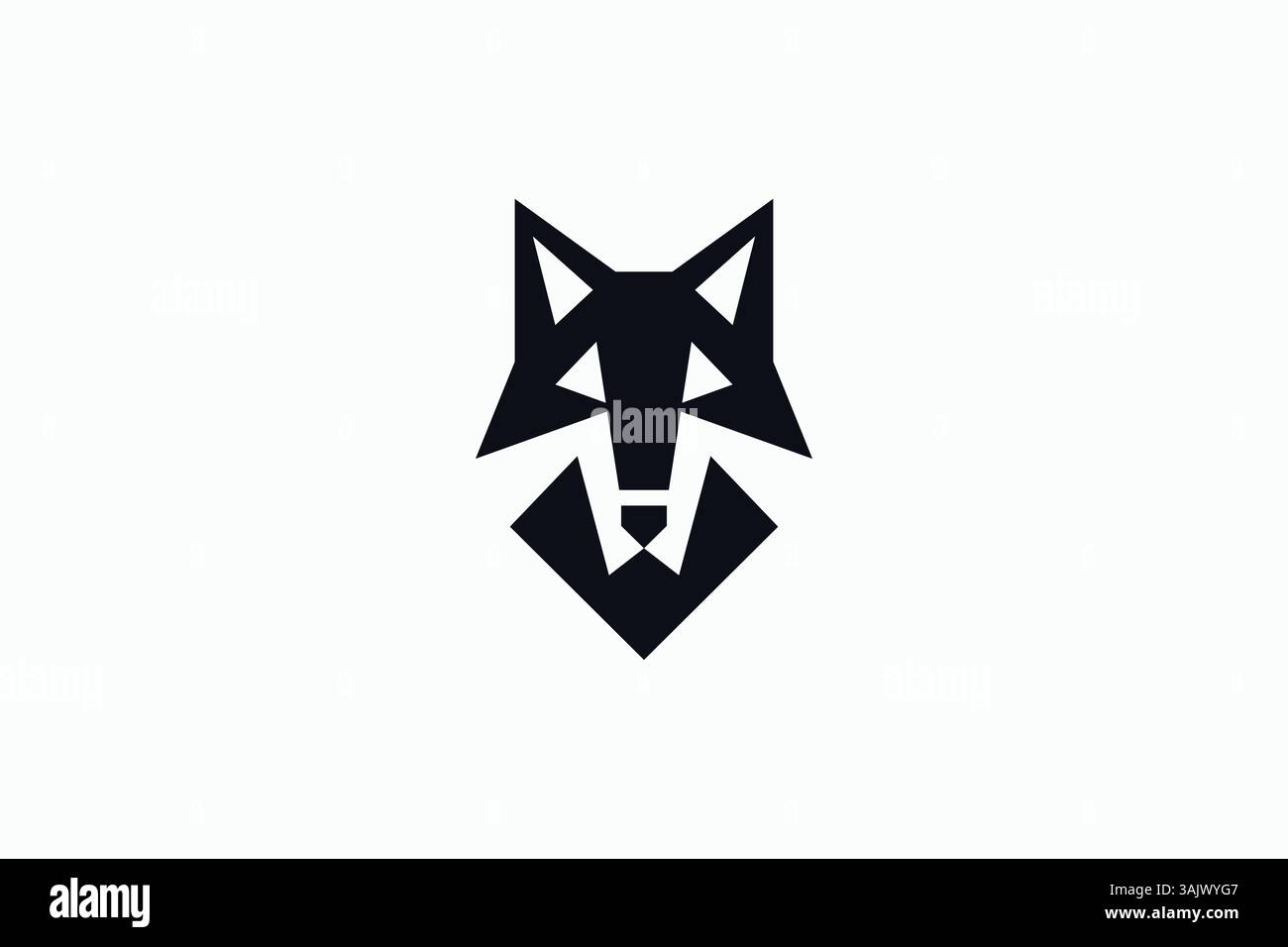 Innovativo design moderno con logo Geometric Fox per soluzioni digitali. Simbolo di forma astratta Wolf Head Illustrazione Vettoriale