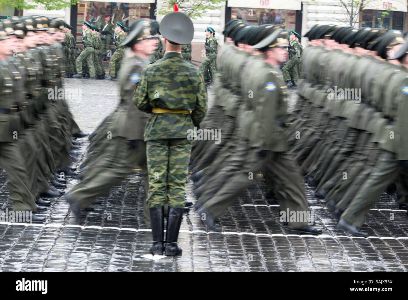 7 maggio 2009 - Mosca, Russia - l'esercito russo marcia durante la prova della Parata militare del giorno della Vittoria. (Immagine di credito: © PhotoXpress/ZUMApress.com) Foto Stock
