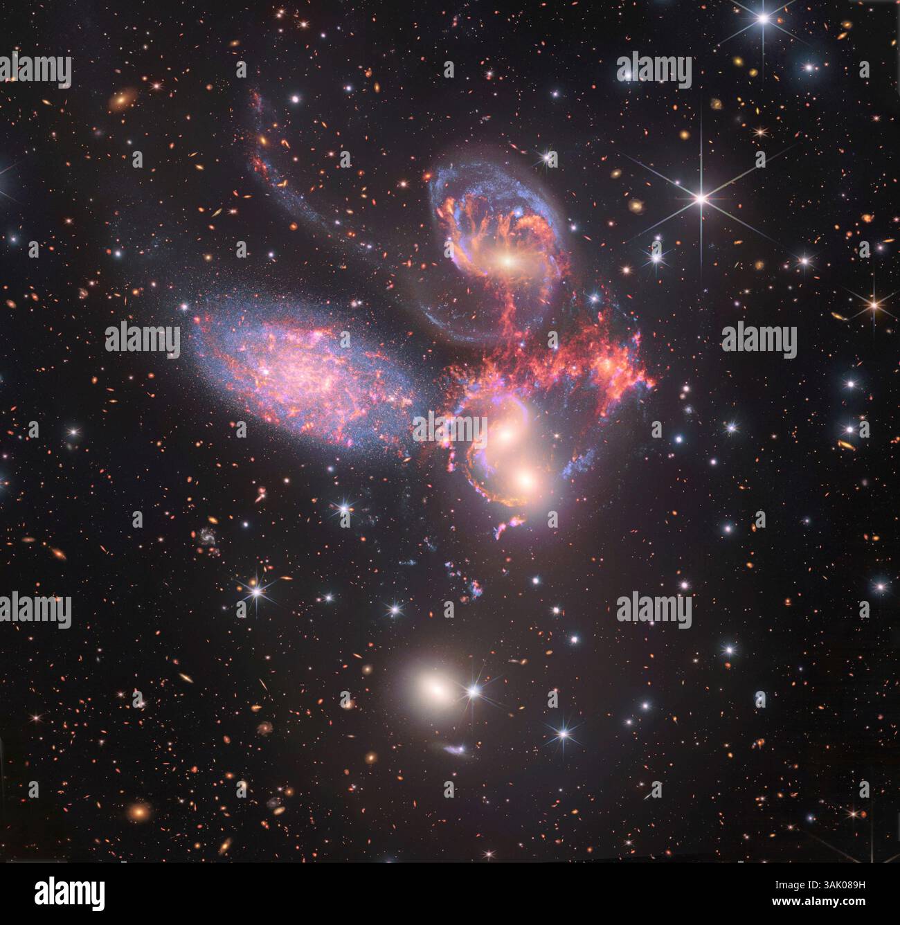 Quintet di Stephan, immagine composita Foto Stock