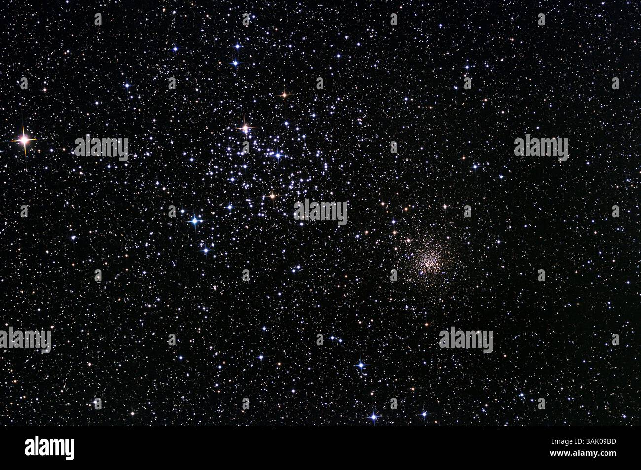 Ammassi stellari M35 e NGC 2158 Foto Stock
