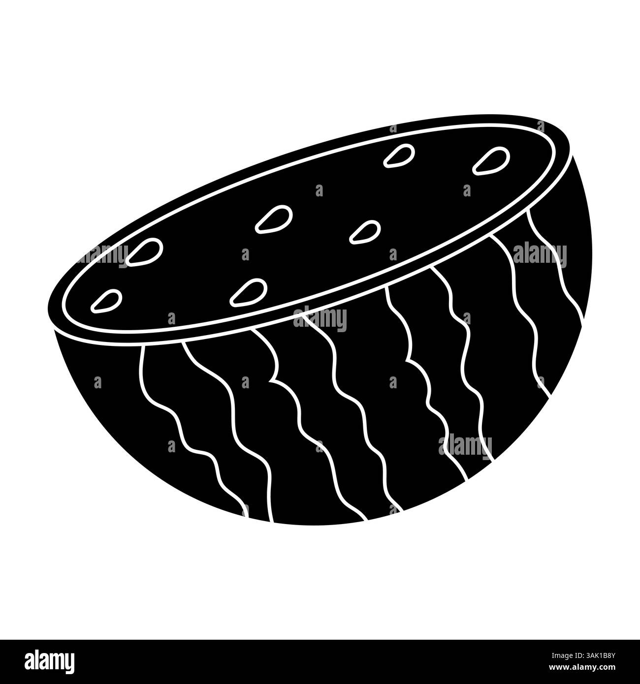 L'anguria a fette si siede su un tavolo pronto per essere servito durante un picnic estivo al sole Illustrazione Vettoriale