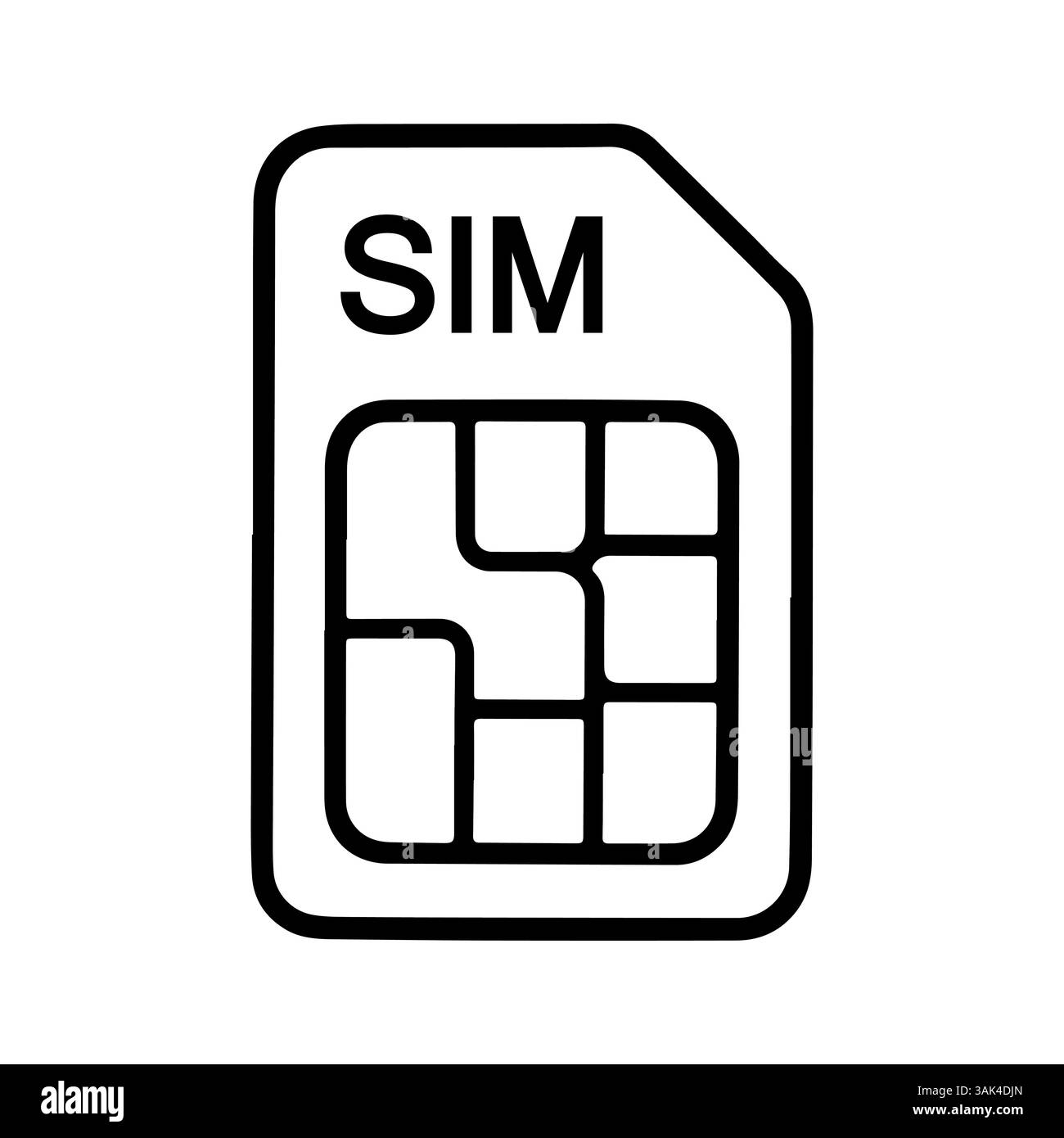 Icona della scheda SIM tecnologia di comunicazione mobile Illustrazione Vettoriale