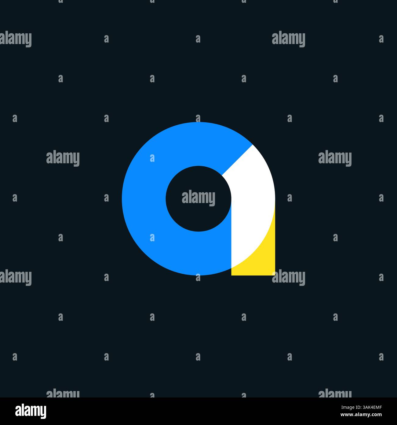 Logo Letter A carattere tipografico multicolore minimal, logo Letter Simple ed elegante Illustrazione Vettoriale