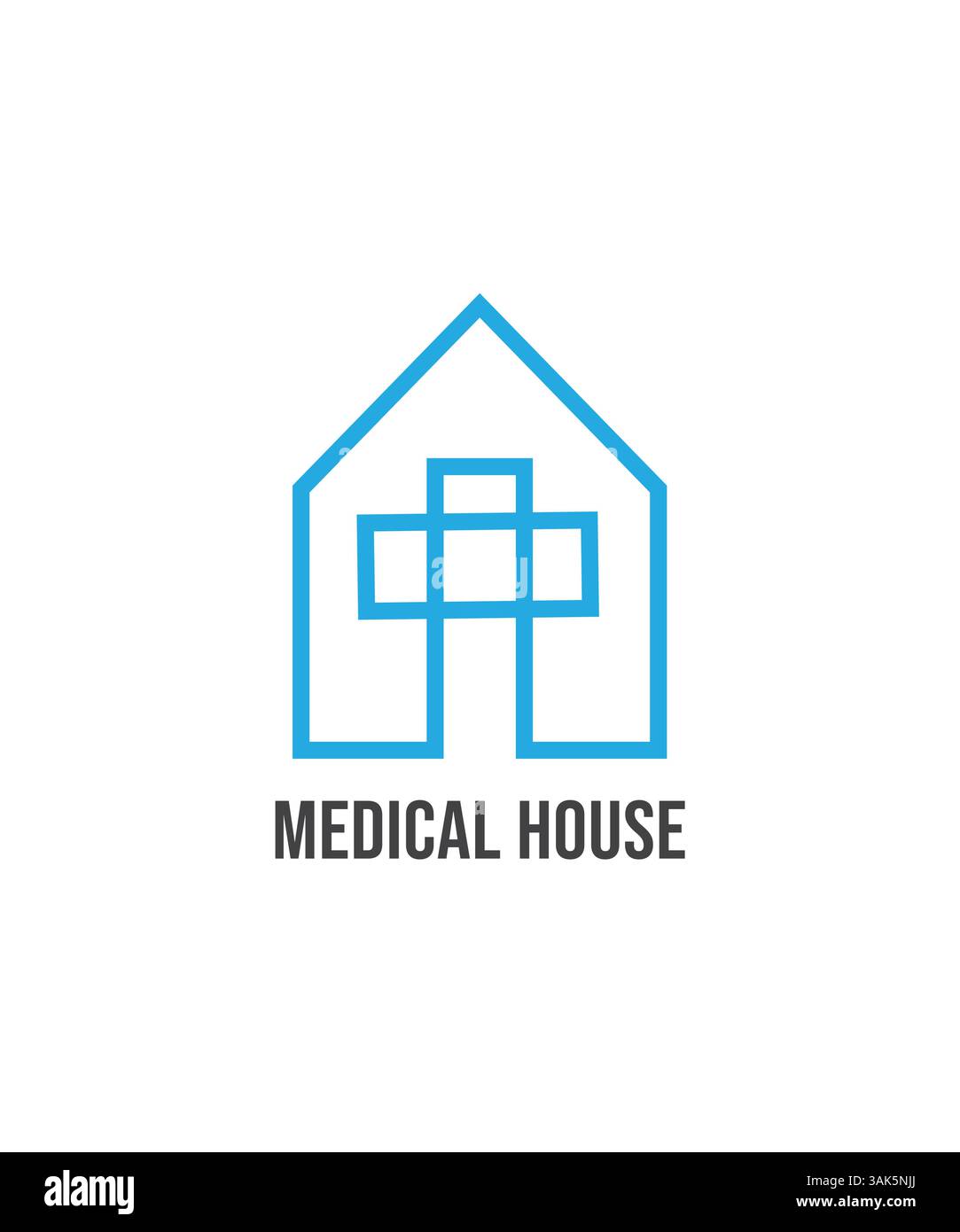 logo della casa medica, design moderno del logo della casa medica, logo medico della casa di controllo Illustrazione Vettoriale