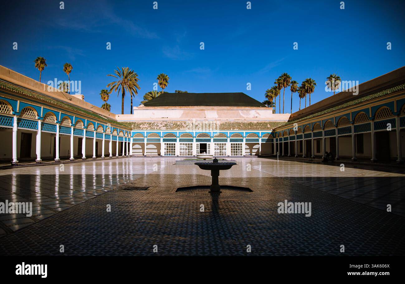 Cortile del Palazzo Bahia, Marrakech, Marocco Foto Stock