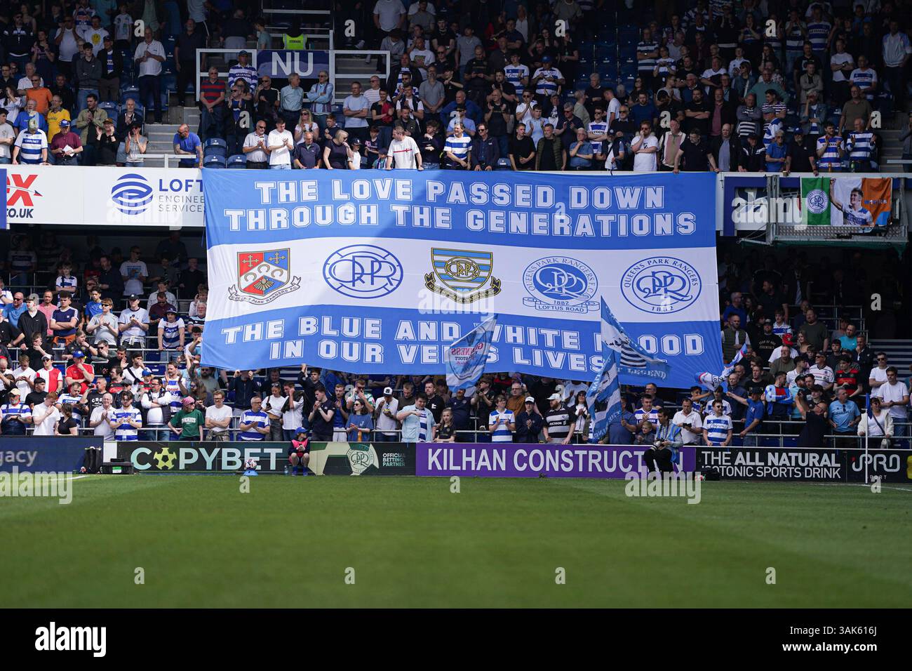 In vista della partita del Campionato Sky Bet Queens Park Rangers vs Bristol City al Kiyan Prince Foundation Stadium, Londra, Regno Unito, 12 aprile 2025 (foto di Harvey Murphy/News Images) Foto Stock