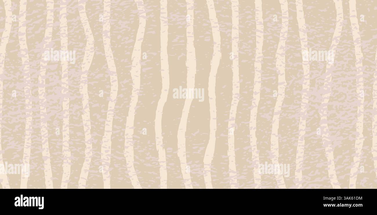 Motivo grunge astratto senza cuciture con strisce beige verticali. Sfondo moderno e minimalista. Per sfondo, tessuto e carta da parati. Illustrazione Vettoriale