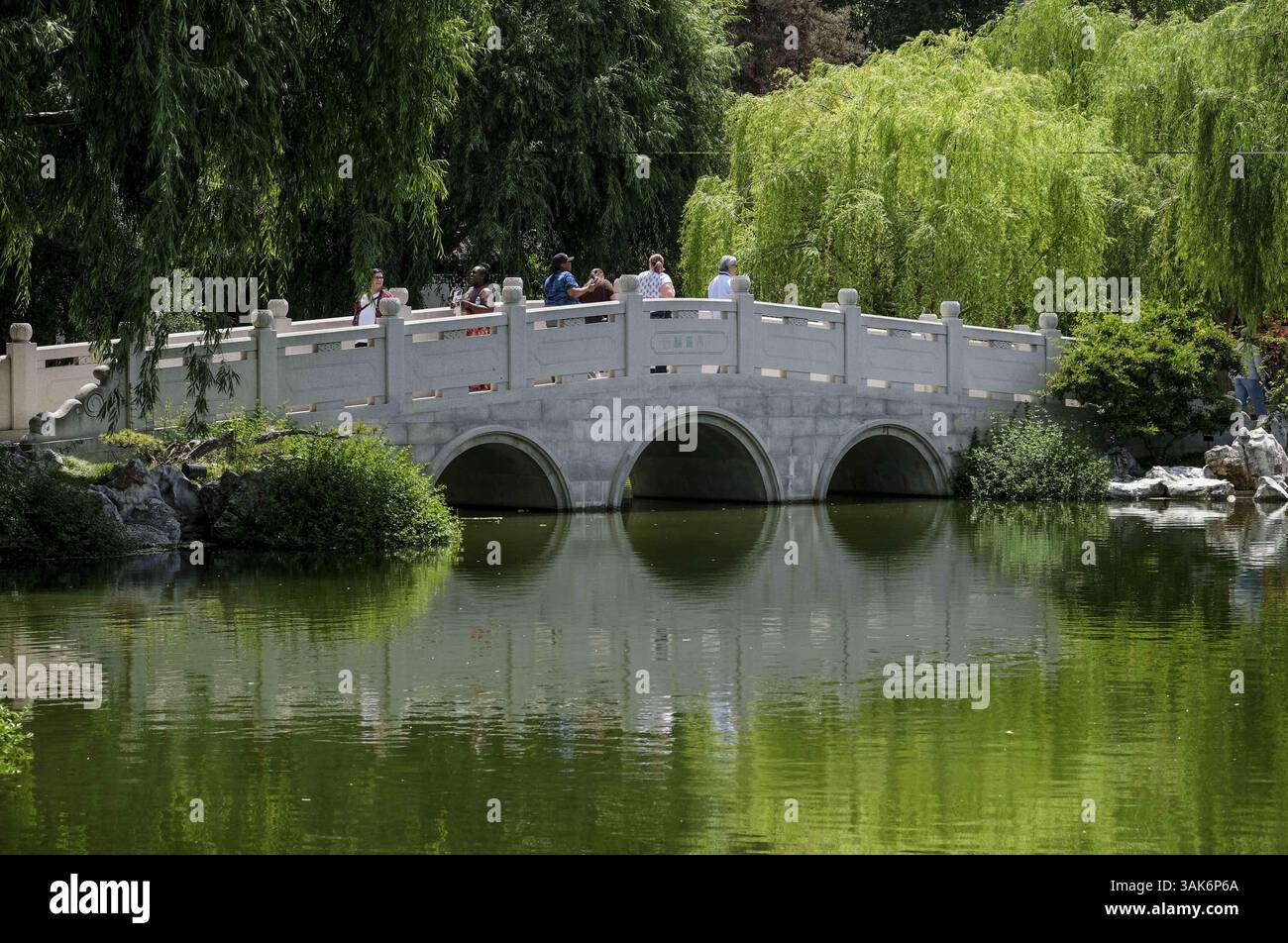 27 aprile 2017 - Los Angeles, California, U. S - The Chinese Garden ''Liu Fang Yuan''' il 27 aprile 207 all'interno della Huntington Library, Art Collections, and Botanical Gardens a San Marino, California, Stati Uniti. Il Giardino della fragranza fluente, Liu Fang Yuan, è tra i più grandi giardini in stile cinese fuori dalla Cina. Progettato per promuovere le ricche tradizioni della cultura cinese, il giardino è davvero uno sforzo interculturale. Architetti e artigiani di Suzhou, la rinomata città giardino della Cina meridionale, hanno lavorato a fianco di costruttori e giardinieri californiani. Di conseguenza, il Giardino del flusso F Foto Stock
