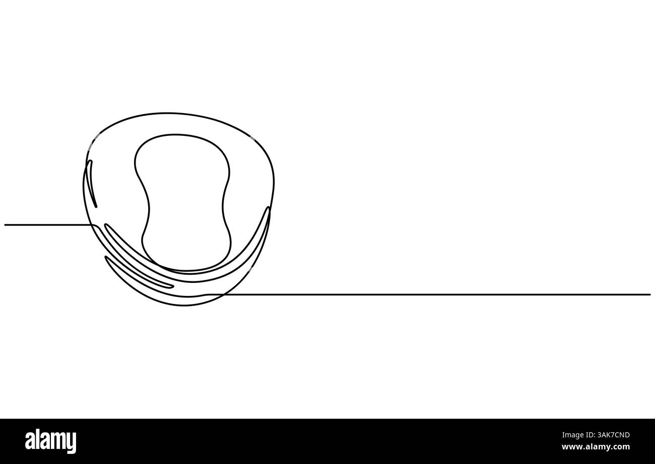 telo da letto con disegno a una linea Illustrazione Vettoriale