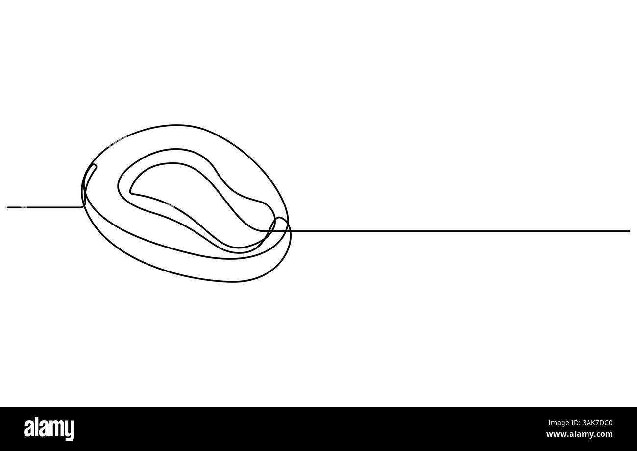telo da letto con disegno a una linea Illustrazione Vettoriale