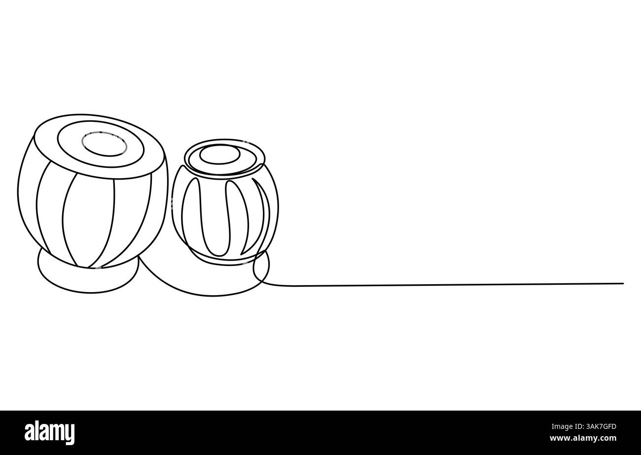 concetto di giornata mondiale della musica disegno su una linea Illustrazione Vettoriale