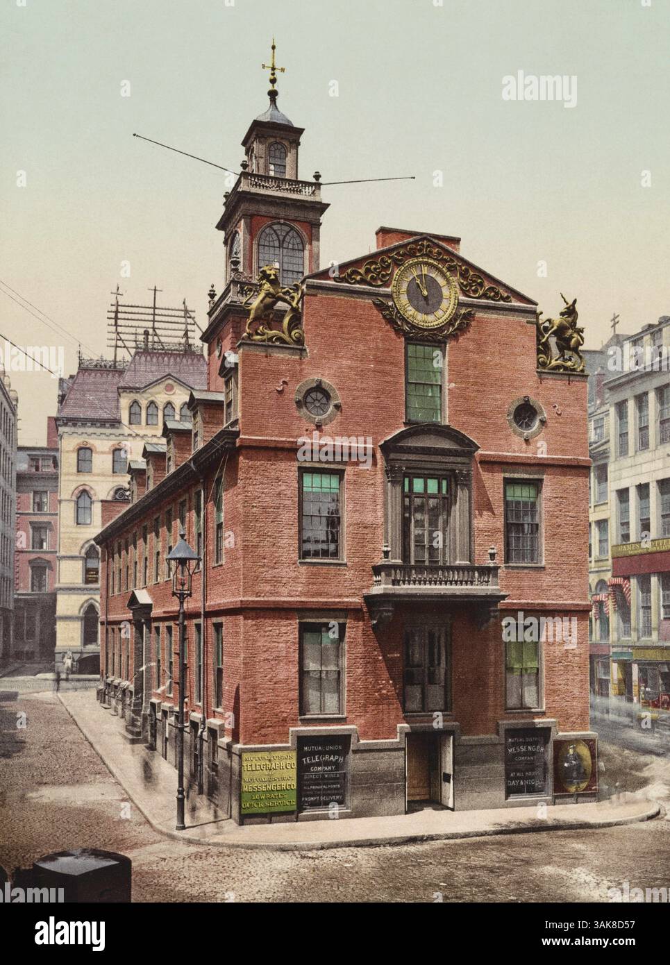 30 aprile 2011 - Old State House, Boston, Massachusetts, Stati Uniti, Photochrome Print, Detroit Publishing Company, 1900 (immagine di credito: © circa Images/Glasshouse via ZUMA Wire) Foto Stock