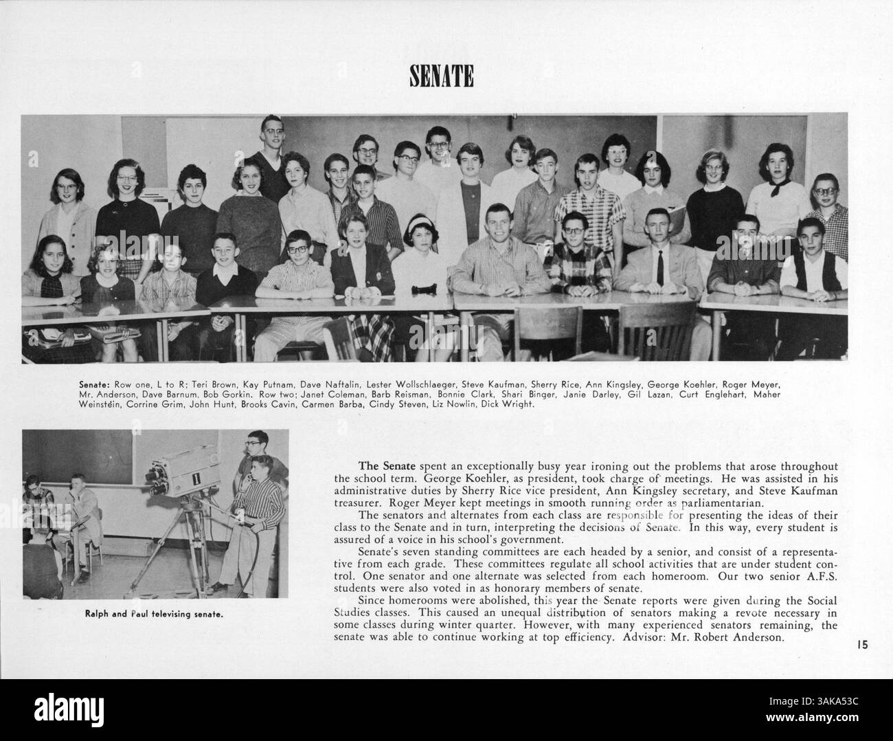 L'University High Yearbook del 1959 cattura le attività, le squadre sportive e la vita accademica degli studenti durante l'anno scolastico 1958-1959. Foto Stock