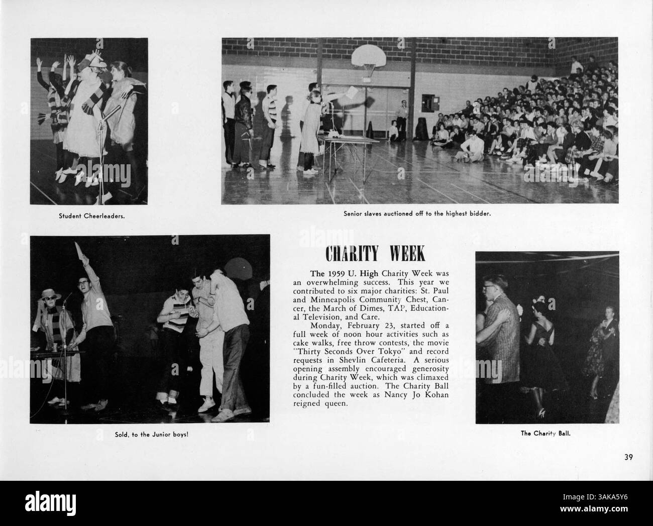 L'University High Yearbook 1959, Bisbila, cattura l'essenza dell'anno scolastico 1958-1959, mettendo in evidenza gli studenti, le facoltà, i club, le squadre di atletica, e gli eventi che hanno definito l'anno accademico. Foto Stock