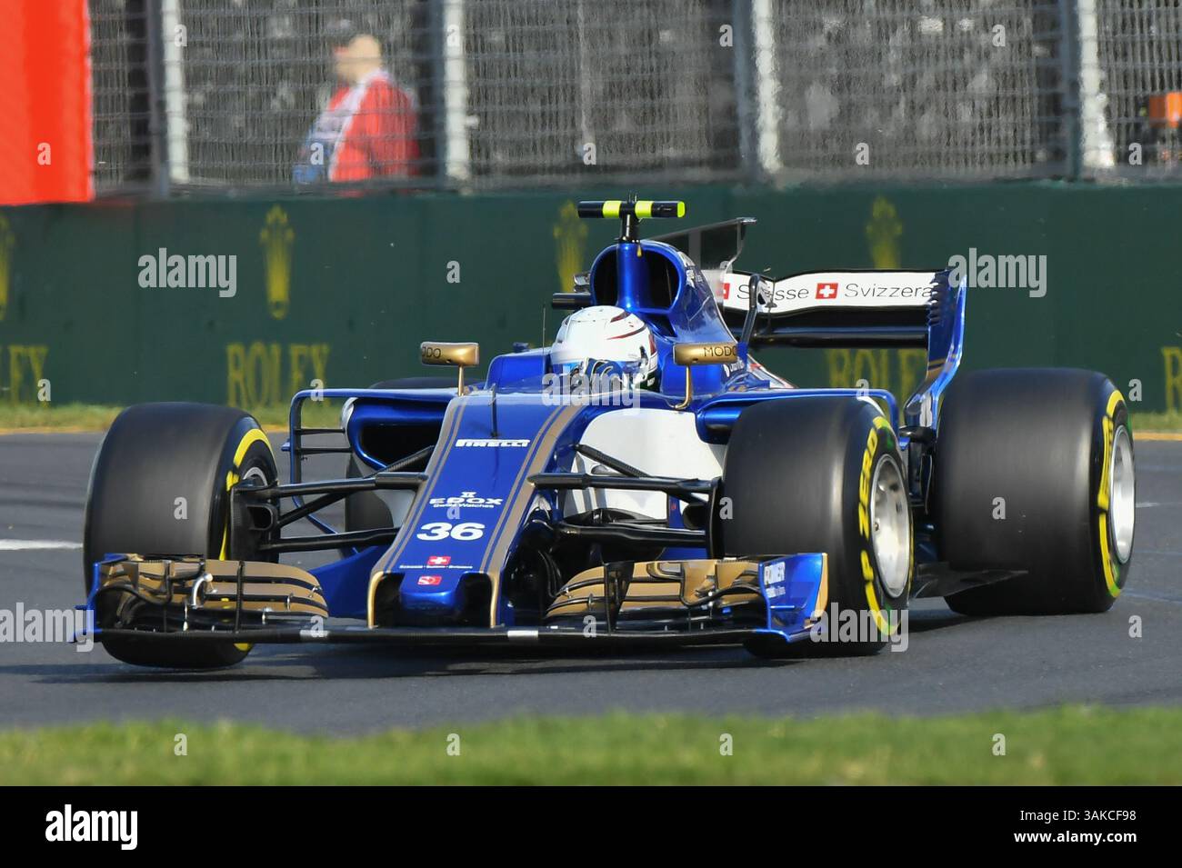 26 marzo 2017: Antonio Giovinazzi (ITA) #36 del Sauber F1 Team gira uno al Gran Premio di Formula uno australiano 2017 ad Albert Park, Melbourne, Australia. Sydney Low/Cal Sport Media (immagine di credito: &Copy; Sydney Low/CSM tramite cavo ZUMA) Foto Stock