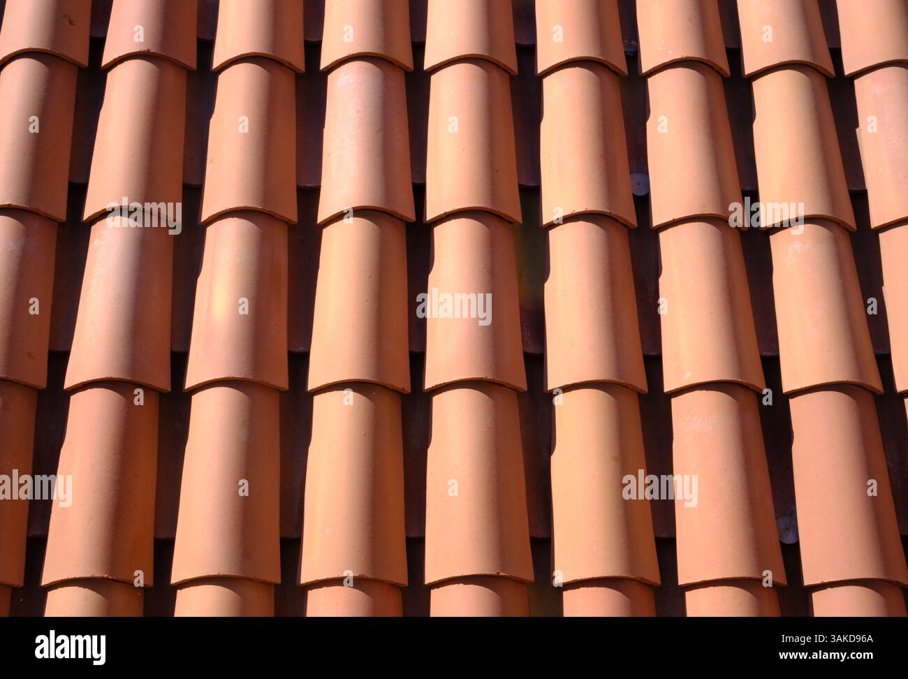 Struttura di fondo di tegole rosse di terracotta in Un Paese mediterraneo Foto Stock