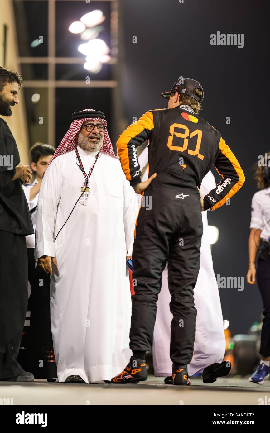 Durante il Gran Premio del Golfo del Bahrain 2025 di Formula 1, 4° round del Campionato del mondo di Formula 1 FIA 2025 dall'11 al 13 aprile 2025 sul circuito Internazionale del Bahrain, a Sakhir, in Bahrain Foto Stock