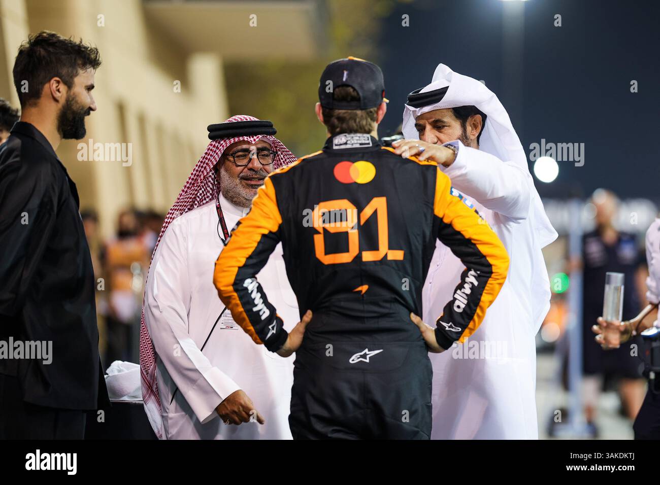 Durante il Gran Premio del Golfo del Bahrain 2025 di Formula 1, 4° round del Campionato del mondo di Formula 1 FIA 2025 dall'11 al 13 aprile 2025 sul circuito Internazionale del Bahrain, a Sakhir, in Bahrain Foto Stock